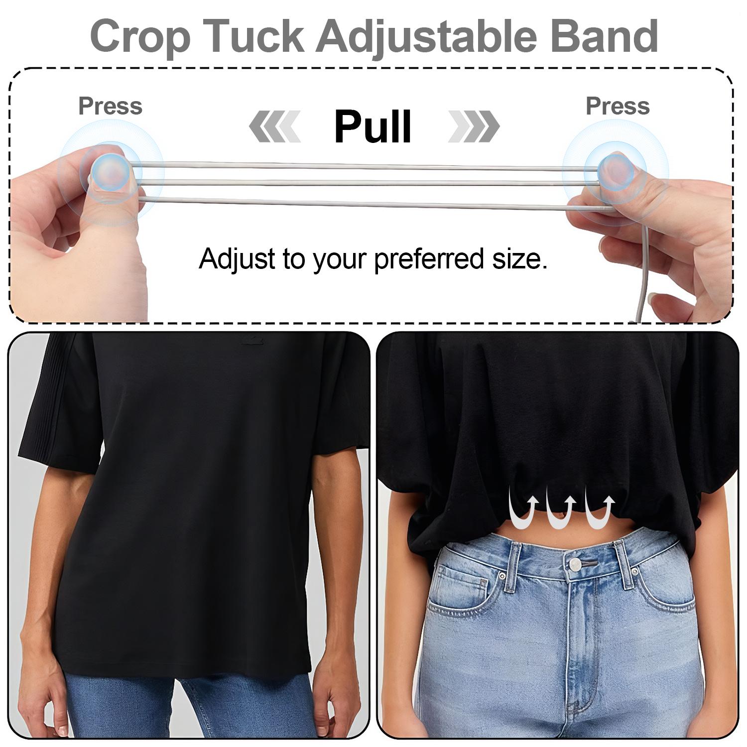 3Pcs Shirt Tuck Band Women,Adjustable Tool for Sweater and Shirts,Elastic Crop Bands to Change The Style of Your Tops