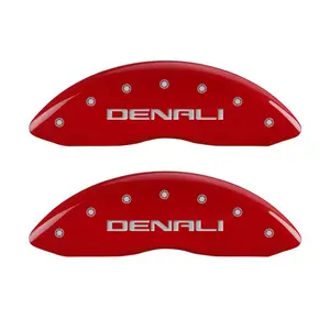 MGP 4 Caliper Covers Engraved Front & Rear Denali Red finish silver
