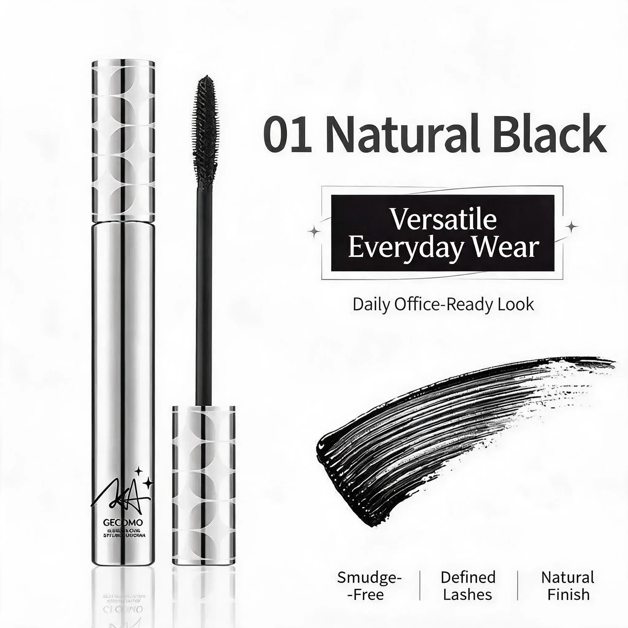 Silver Tube Lash Mascara, Natural Separated Lash Extension Mascara, Waterproof Smudge Resistant Eye Makeup for Daily Use