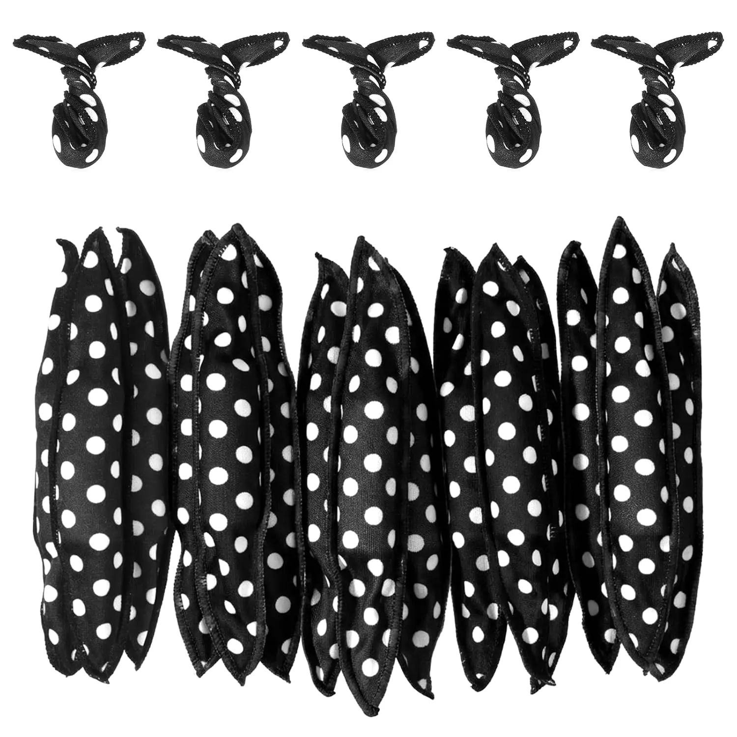 40Pcs black Hair Curler Rollers Soft Satin Sponge Rollers DIY Night Sleep Foam Hair Styling Tools Flexible Pillow Sponge Curlers for Women Tousle Hairstyle No Heat Heatless ﻿ ﻿