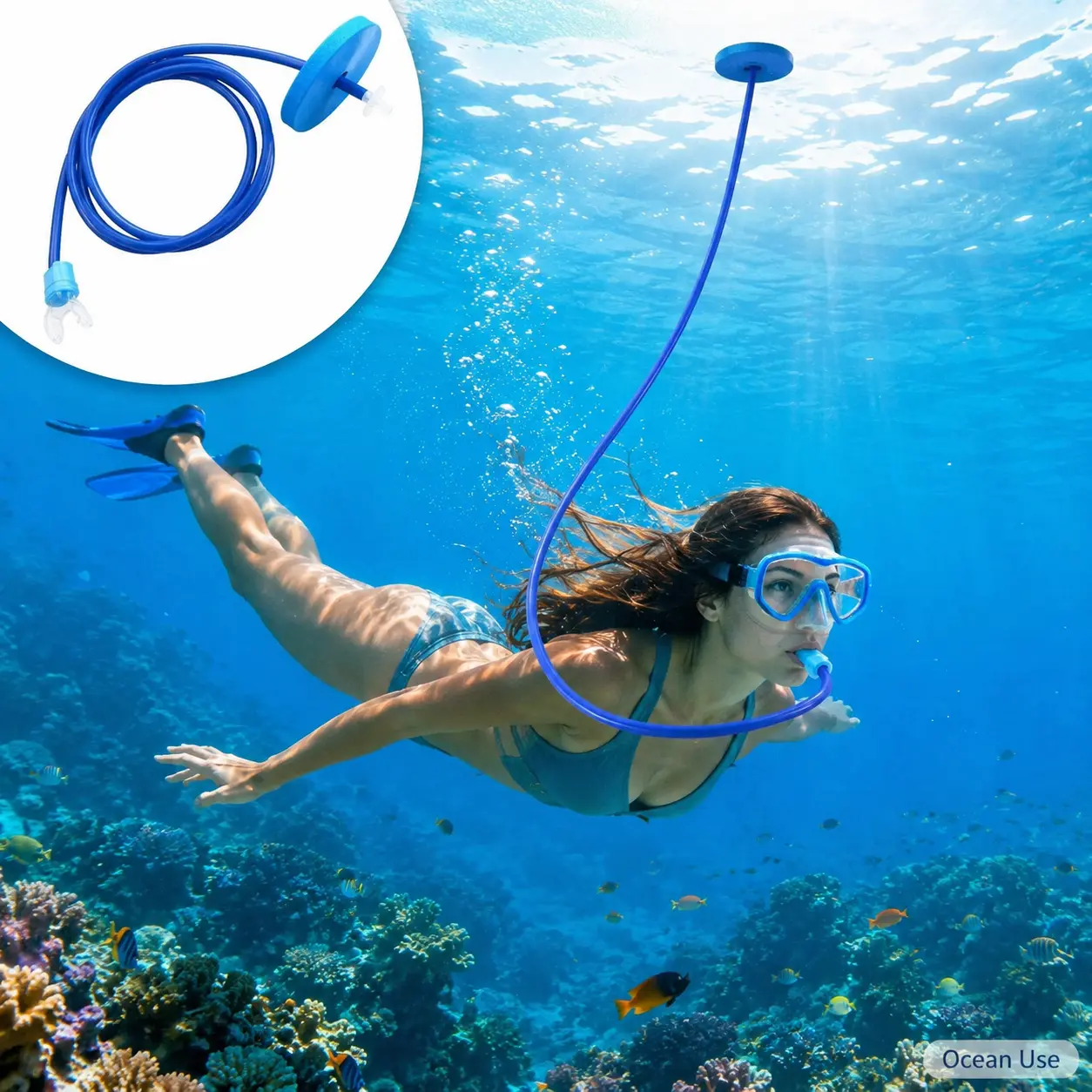 Diving Snorkel, Anti-Choke Single and Dual HeadRespirator, Silicone Material, Leak-Proof UnderwaterTraining Gear, Snorkeling Gear, Suitable for Beginners andAdults