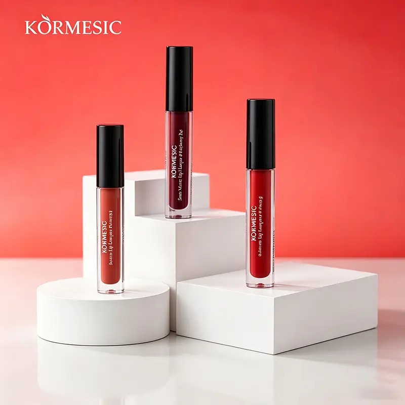 AZEN Glitter Finish Lip Gloss Kit - Cherry-Flavored Fluffy Cosmetic, Lightweight Moisturizing Smooth Shiny Lip Tint, Rich Diverse Hues for Daily & Party Makeup Looks, Gentle