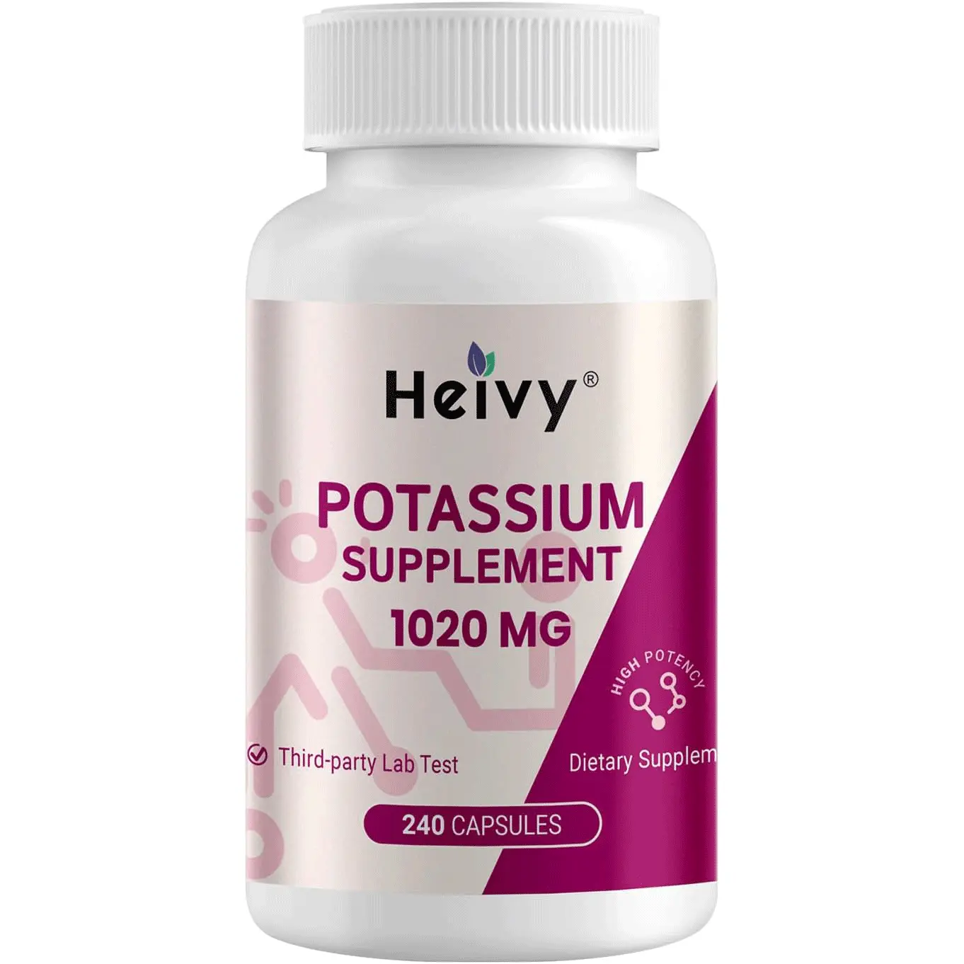 Potassium Bicarbonate Supplement – Muscle, Electrolytes & Heart | 240ct | Heivy