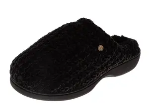 Badgley Mischka Women's Glitter Clog Slippers - Classic Sparkling Ribbon, Soft Comfortable Shoe, Adult Footwear