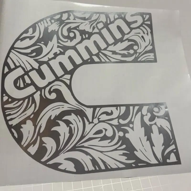 Cummins Tooled Pre-Cut Adhesive Decal Stickers - Premium Colored Permanent Vinyl, Customizable Options, 1-3 Days Processing, Transfer Tape Included, Holographic/Metallic Variants, No Returns If Applied Incorrectly, Refund Only For Intact Returns