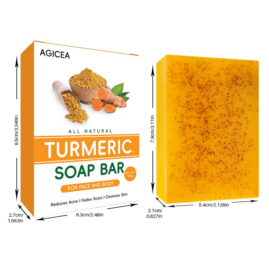 Lemon Turmeric 3pcs Kojic Acid Soap - Gentle Dark Spot Remover for Face Acne Cleanser Cream Cleansing turmeric soap Face Facial Skincare Radiant Comfort