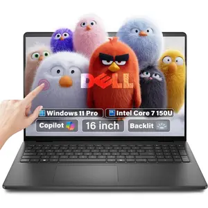 Dell 2025 16"  FHD Touch Laptop | Intel Core 7 150U(Up to 5.4GHz) | 16/32GB RAM,1/2TB SSD | Backlit Keyboard | Copilot AI | Windows 11 Pro | Carbon Black