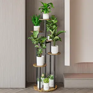 SUOERNUO Plant Stand Indoor 4/5/6 Tier 6~9 Potted Multiple Flower Pot Holder Round Planter for Patio Garden Balcony Living Room Corneren Plants To Bloom Beautifully Space-Saving Design
