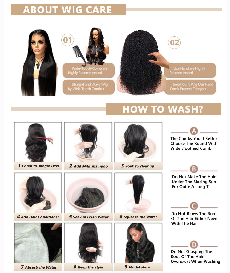 13x6 Body Wave Lace Front Wigs Human Hair Pre Plucked Natural Hair Line Bleached Knots 13x4 HD Transparent Lace Frontal Wig 180% Density