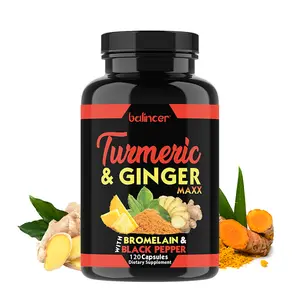 Balincer Turmeric+Ginger Health Supplement,Supports Digestive Health and Energy Levels,120 Capsules