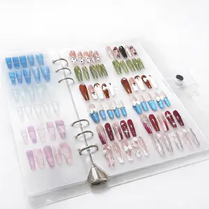 Press On Nail Organizer Set – 10 PCS Clear Empty Storage Boxes with Nail Tape, Transparent PVC Display for Salon & Home Use