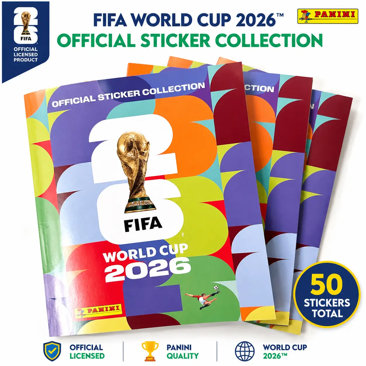 FIFA/PANINI official authorized sticker booklet, including 47 countries, with 6 star stickers as a gift (this sticker booklet needs to be used in conjunction with stickers)
