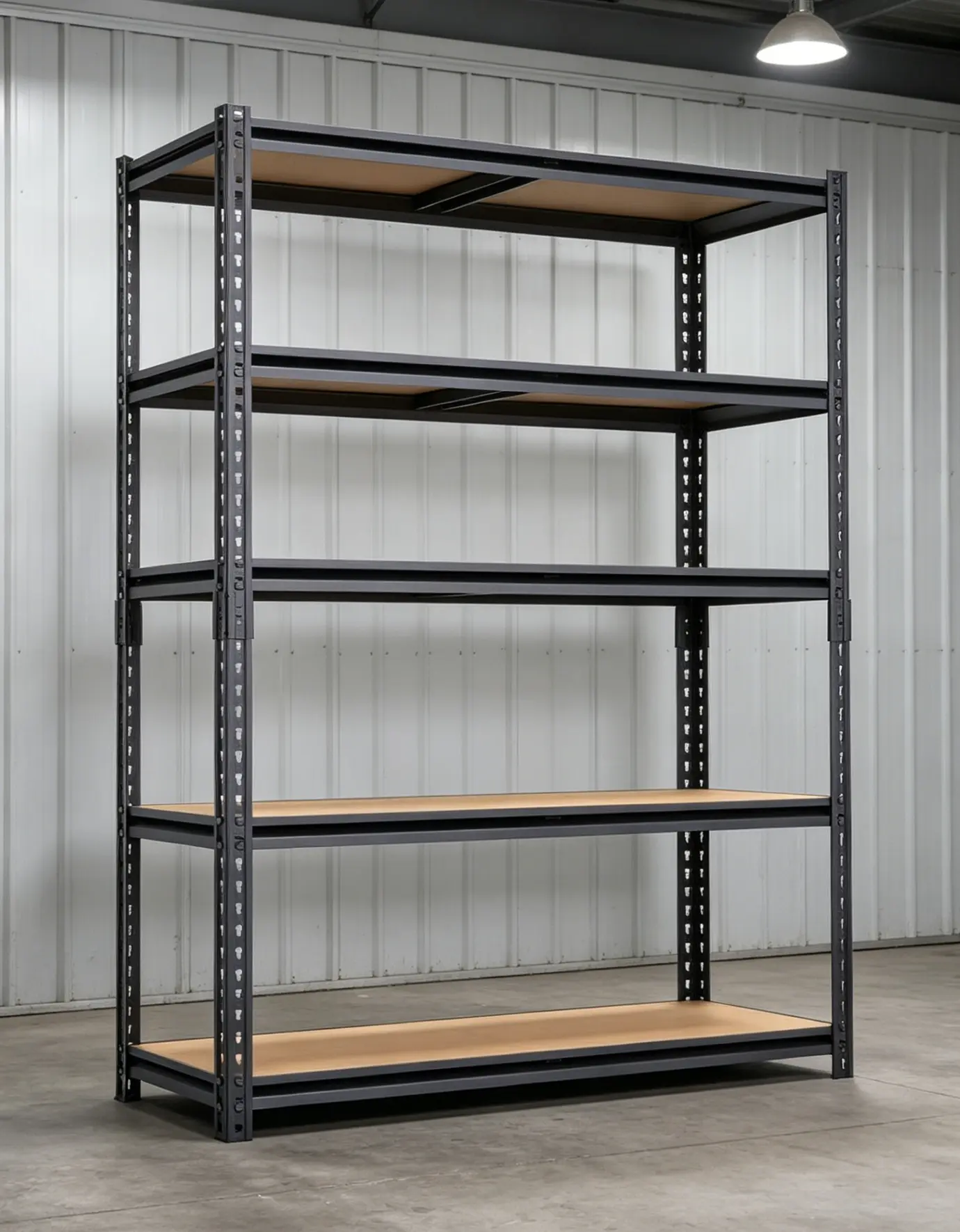 5-Tier Adjustable Height Metal Storage Rack - Particle Board Shelf with 385 lbs Per Layer Capacity, Ideal for Garage Organization, Kitchen Pantry, Tool Organization & Closet Storage