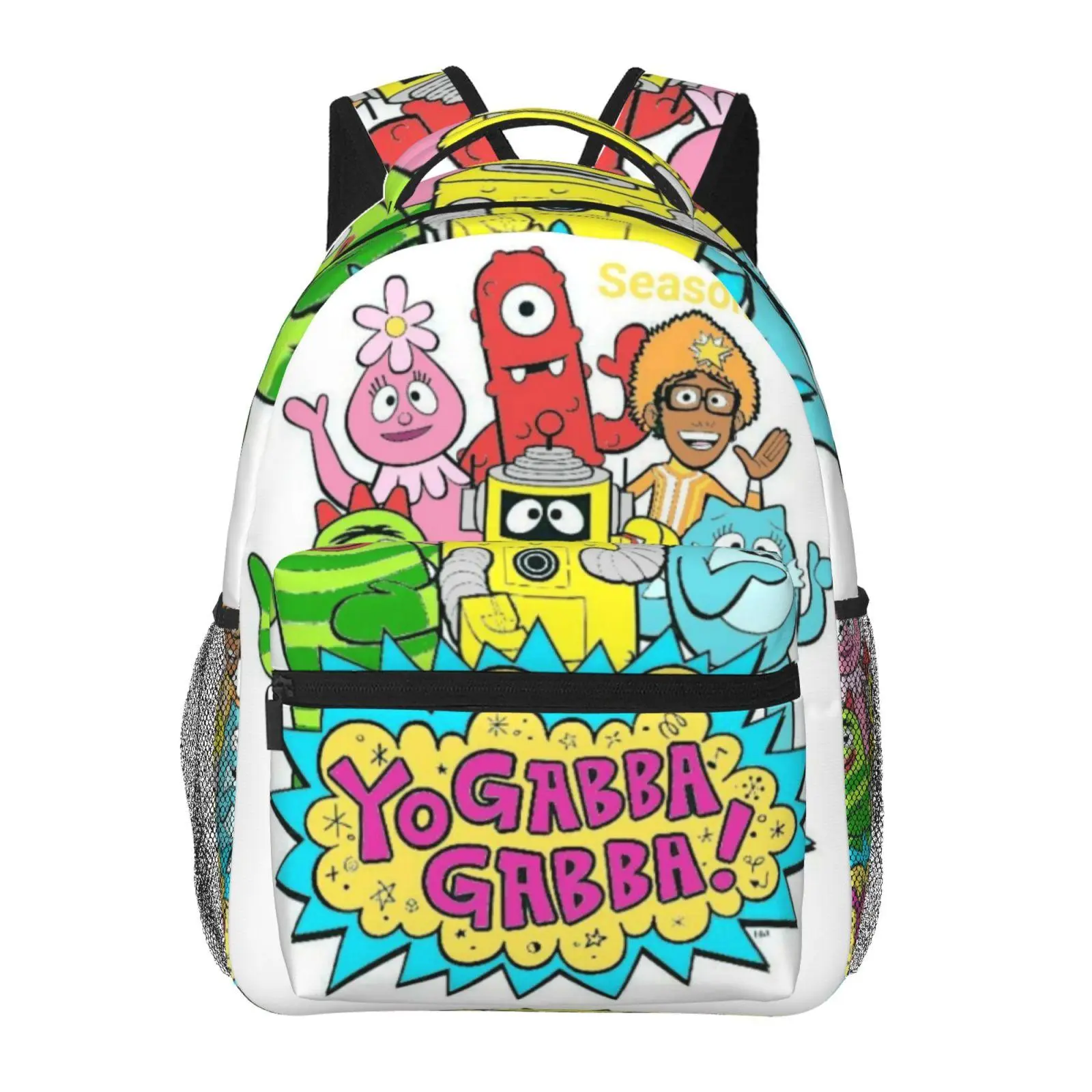 Foofa YoGabbaGabba backpacks for school—large-capacity, exquisite print; YoGabbaGabba laptop daypacks for campus daily commutes; durable casual YoGabbaGabba bookbags; gifts for teens and students.