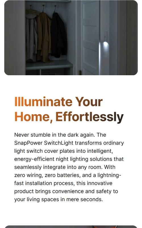 SwitchLight - Illuminated Light Switch Cover Plate, Integrated LED Nightlight by SnapPower