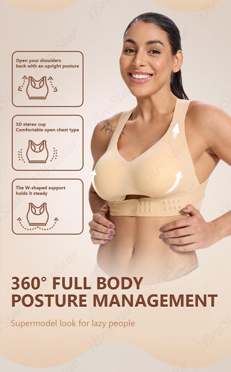 【Postural correction】 Full-Coverage Lift & Align Wireless Bra, Enhanced Shoulder and Back Support, Perfect for Gym, Pilates, Yoga, Office Wear and Long-Hour Daily Comfort