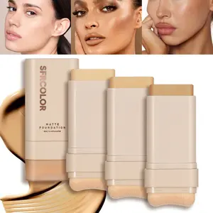 QIUFSSE Matte Finish Foundation Stick with Built-in Applicator, 24H Long-Lasting, Waterproof & Sweatproof | One-Swipe Even Coverage for Flawless Skin, Available in 3 Shades