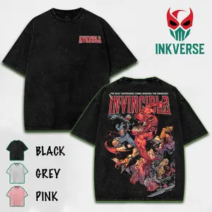 INVINCIBLE - DEATH OF EVERYONE , Invincible ss4 Comics T-Shirt, TV Show Comics Washed T-shirt invincible war graphic tee Menswear streetwear lover