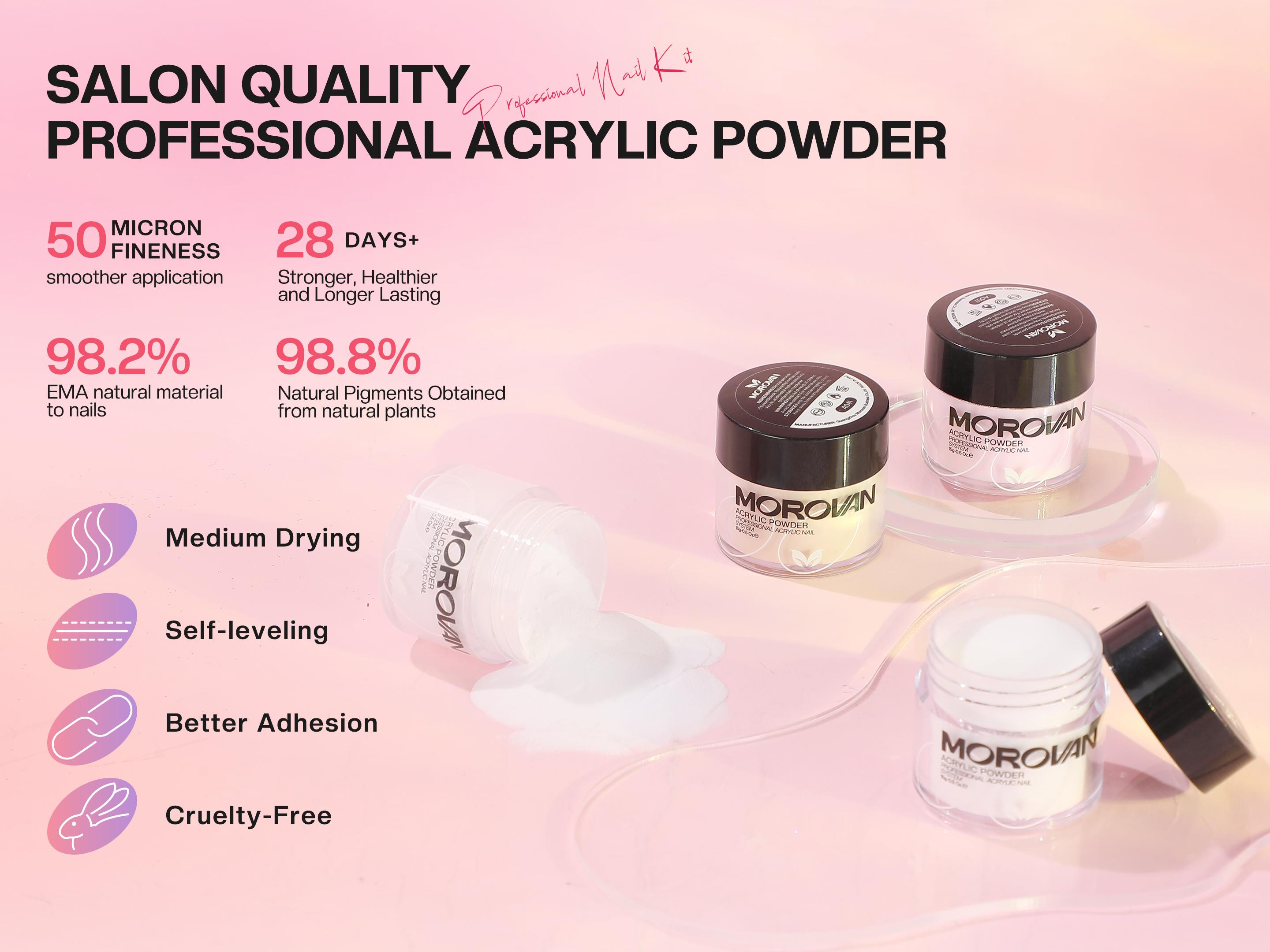 Morovan Blossom Series Acrylic Nail Kit for Beginners: With UV Light And Practice Finger - For Women Girl Salon-Quality