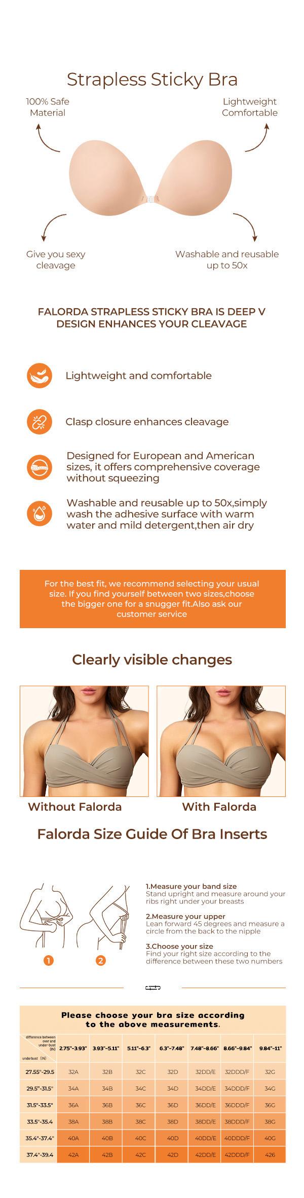Falorda【2 Pairs】Fabric Adhesive Bra Underwear, Minimalist, Comfort, Dress Strapless Bra Womenswear Accessories, Strapless Sticky Invisible Bra for Backless, Basic Black