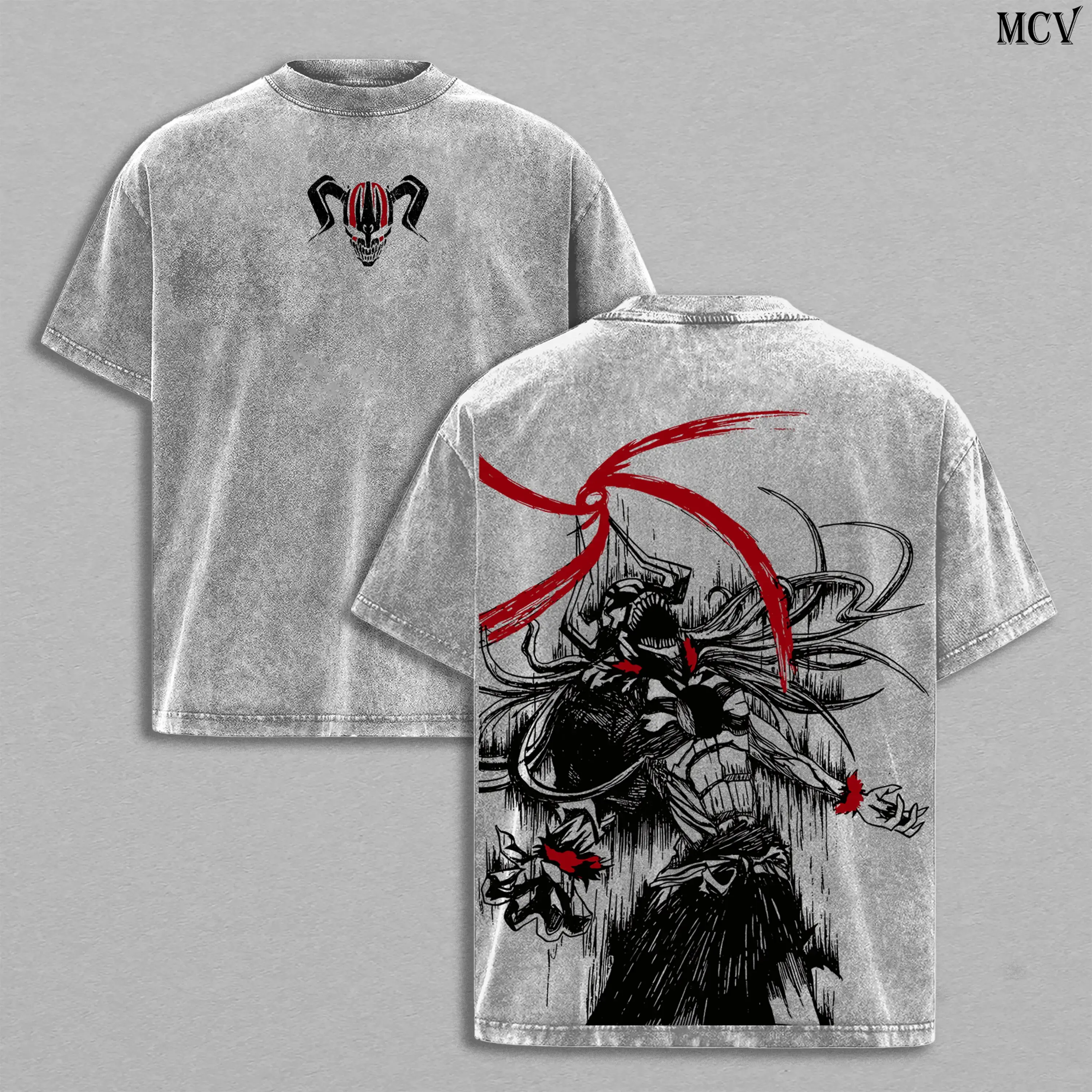 Bleach Ichigo Kurosaki T-Shirt & Hoodie, Unisex Oversized Heavy Cotton Anime Apparel, Vintage Washed Double Printed Graphic Streetwear Top, Shortsleeve, Menswear
