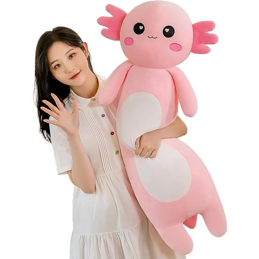 Long Axolotl Plush Pillow, Cute Axolotl Stuffed Animal Body Plush Soft Plushies Doll Toy for Girls Boys(80cm/31.4inch,Pink) comfort  gifts squish  mail Animal Toy jotoys Cuddly Teddy Bear Super Soft Fluffy Flamingo Pink