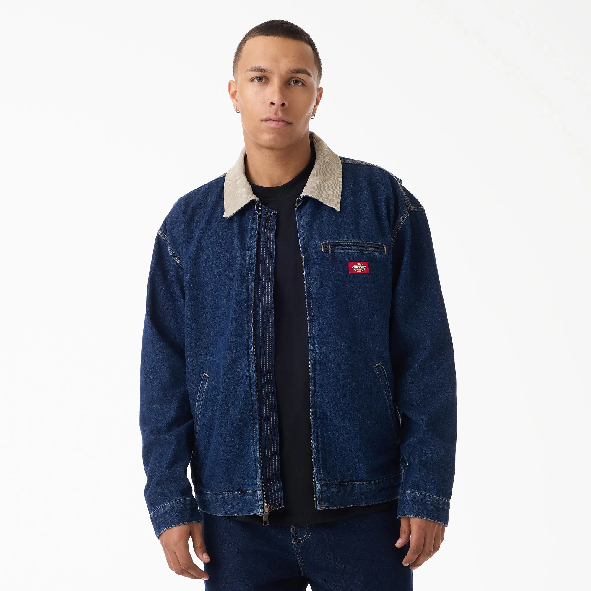 Dickies Men's Denim Painter Jacket, 100% Cotton, Denim Fabric Workwear Durable, Workwear Casual Style