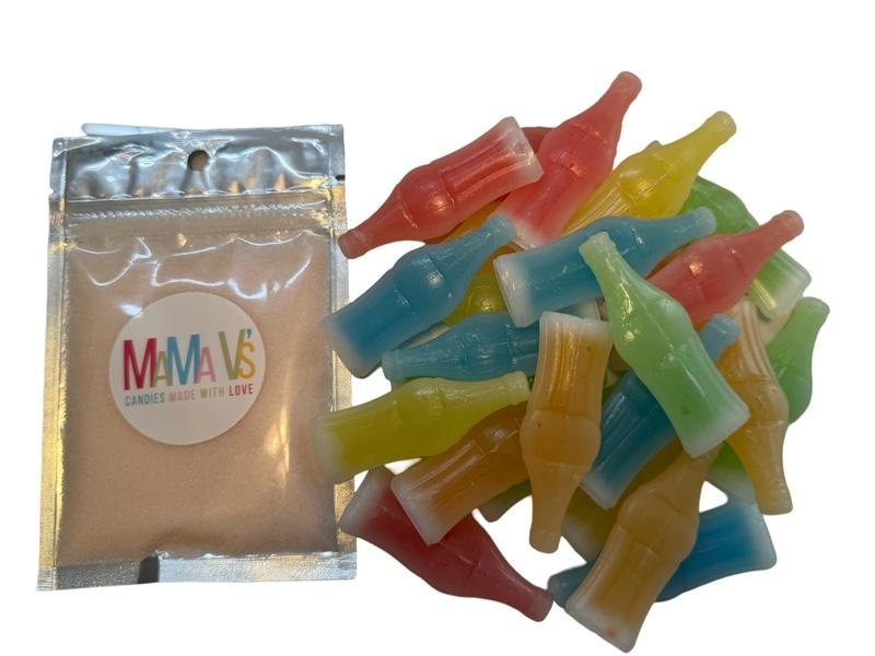 Wax Bottle Candy 1lb or 3lb with Side of Mama V’s Flavor Frenzie Powder Sour Candy Snack Extreme Sour Wax Candy - Bonbon, Sweet