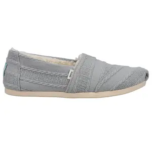 TOMS Womens Alpargata Cozy Slip On Flats Casual - Blue, Grey