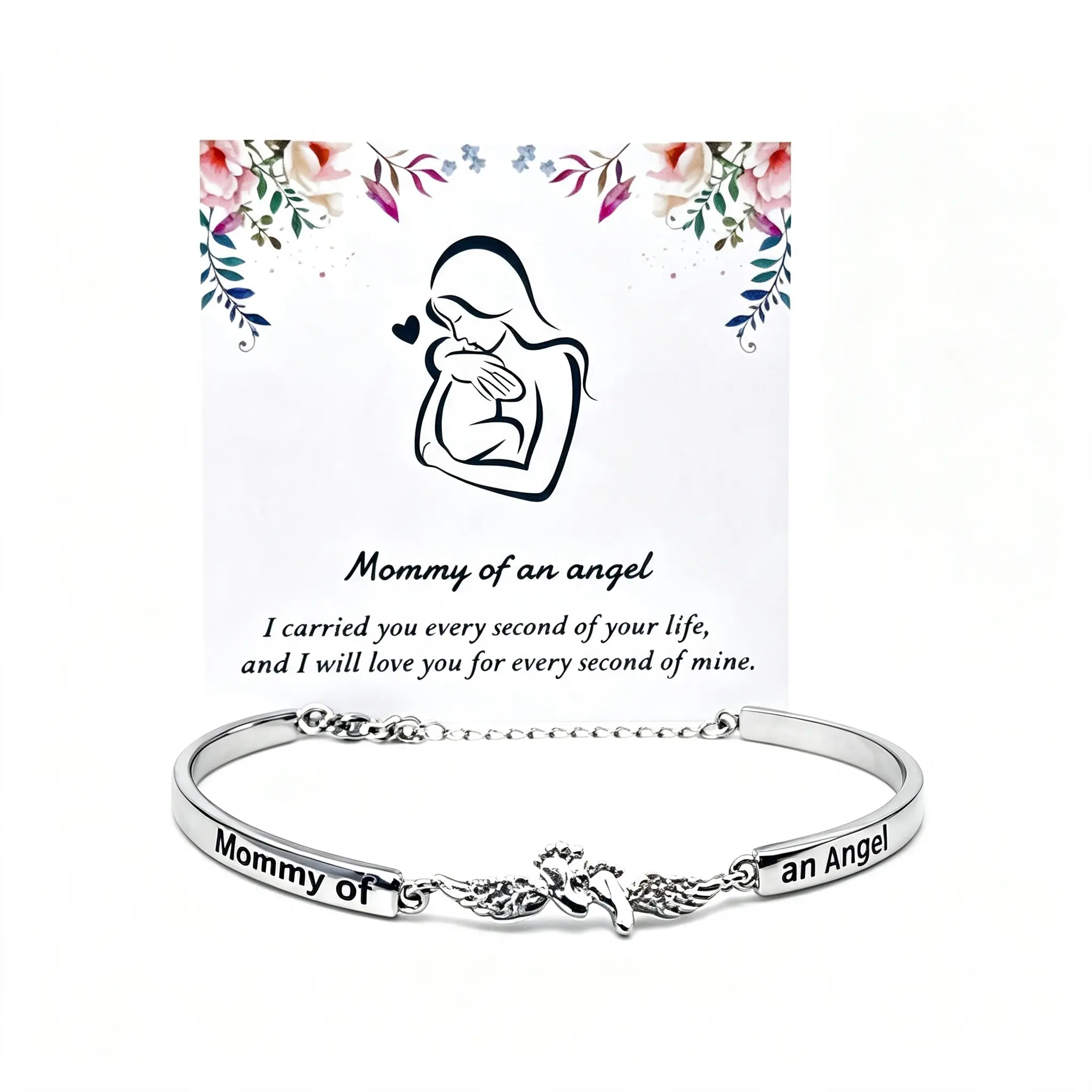 Angel Bracelet, Fashionable Jewelry for Women, Memorial Gifts for Loss of Loved One，Miscarriage Jewelry Infant Loss Gifts