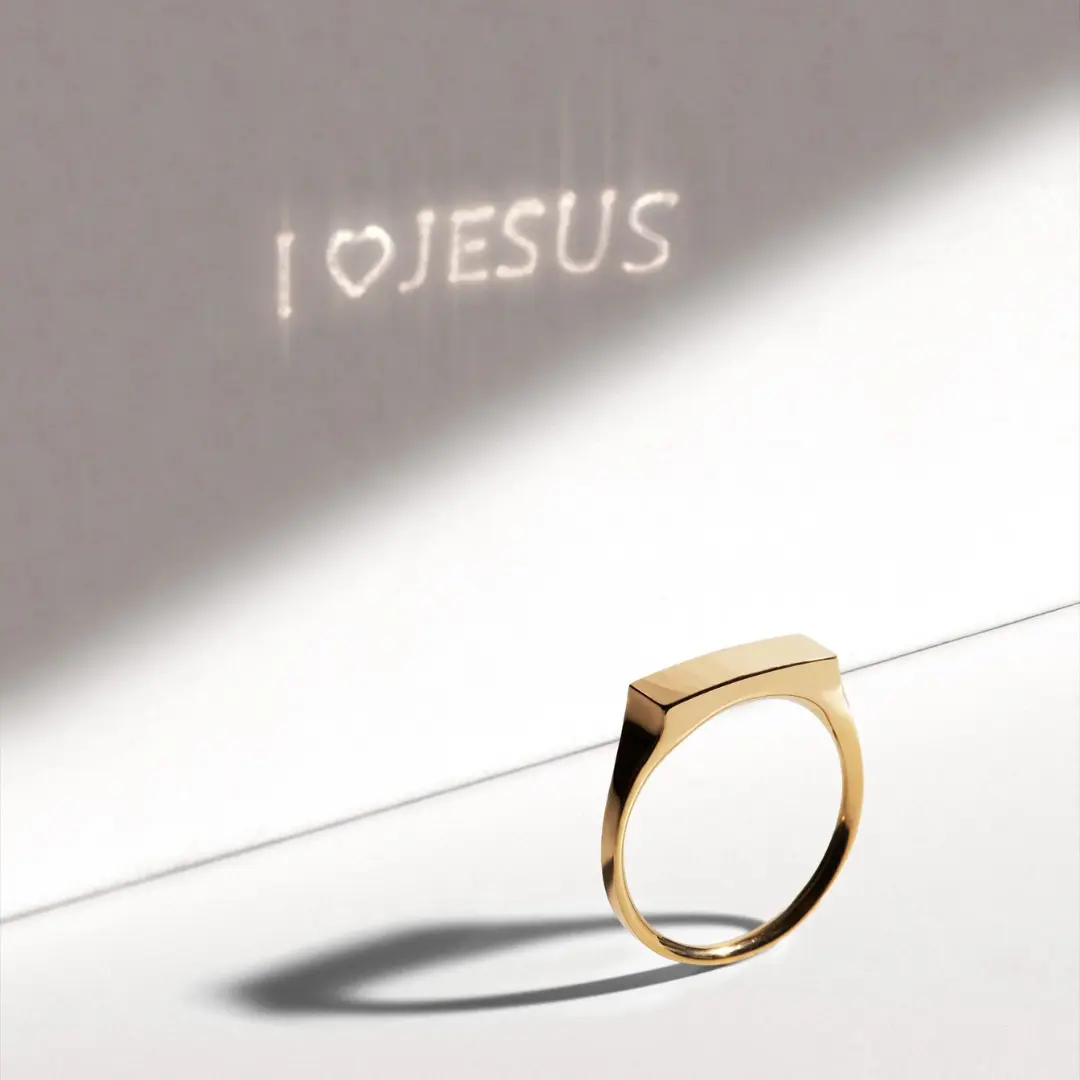 I Love Jesus Faith Ring 14K Gold Plated Adjustable Christians Ring