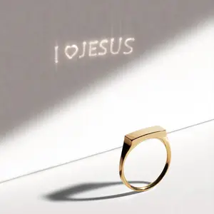 I Love Jesus Faith Ring 14K Gold Plated Adjustable Christians Ring