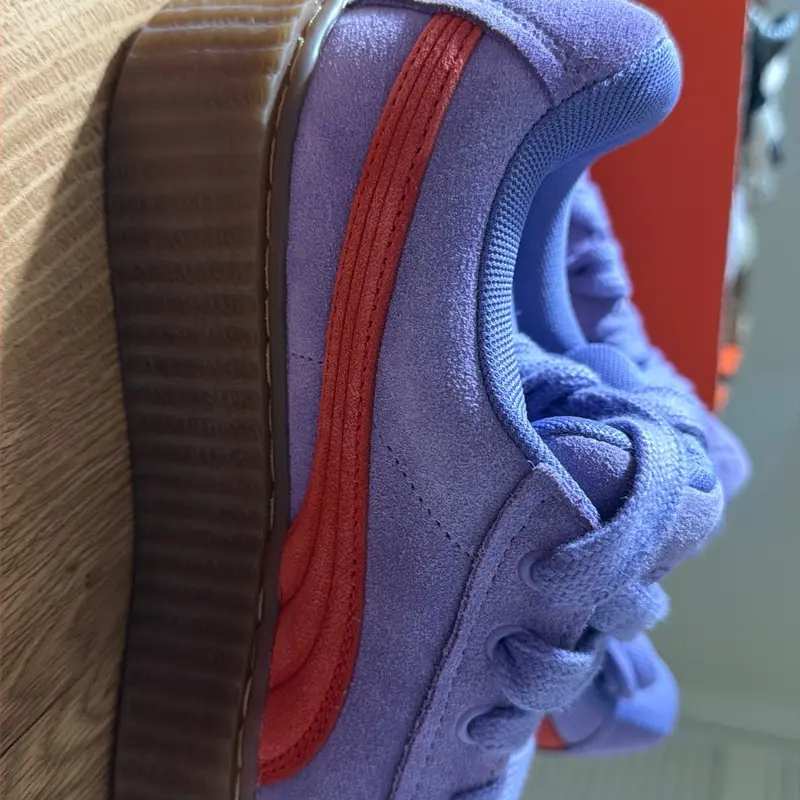 Purple Suede Platform Creeper Sneakers Women