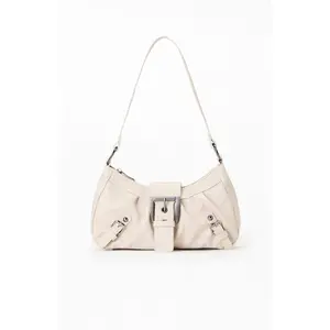 Pacsun Women's Cream Faux Leather Buckle Bag