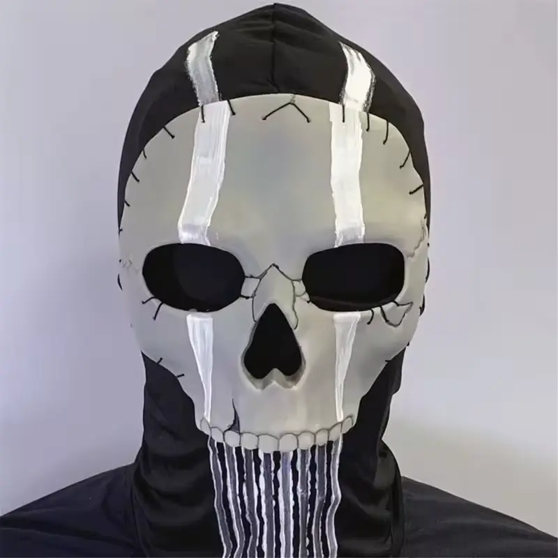 Cosplay Unisex Halloween Horror Ghost Skull Mask MW2 Latex Headgear Helmet Perform Party Masquerade Prop