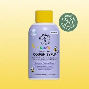 Kids Nighttime Honey Cough Syrup with Melatonin and Propolis Immune Healthcare