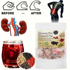 New Store Limited  Ginseng Goji Five Treasure Herbal Tea 40 cups （200g），Men’s Daily Vitality & Energy Support