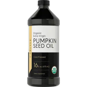 Carlyle Pumpkin Seed Oil 16oz Organic Cold Pressed | Extra Virgin | Vegetarian, Non-GMO, Gluten Free | Safe for Cooking | Great for Hair and Face