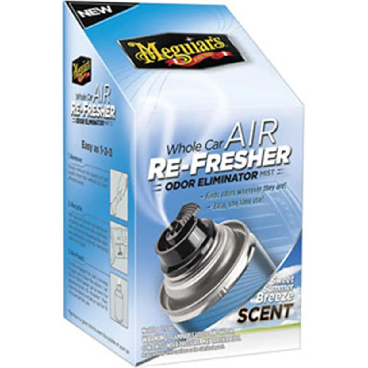 Meguiar's Aerosol Spray Car Air Freshener - Summer Breeze Scent, 2.5 oz Mist, Odor Eliminator & Odor Neutralizer Fragrance for Cars/Trucks/SUVs, New Car