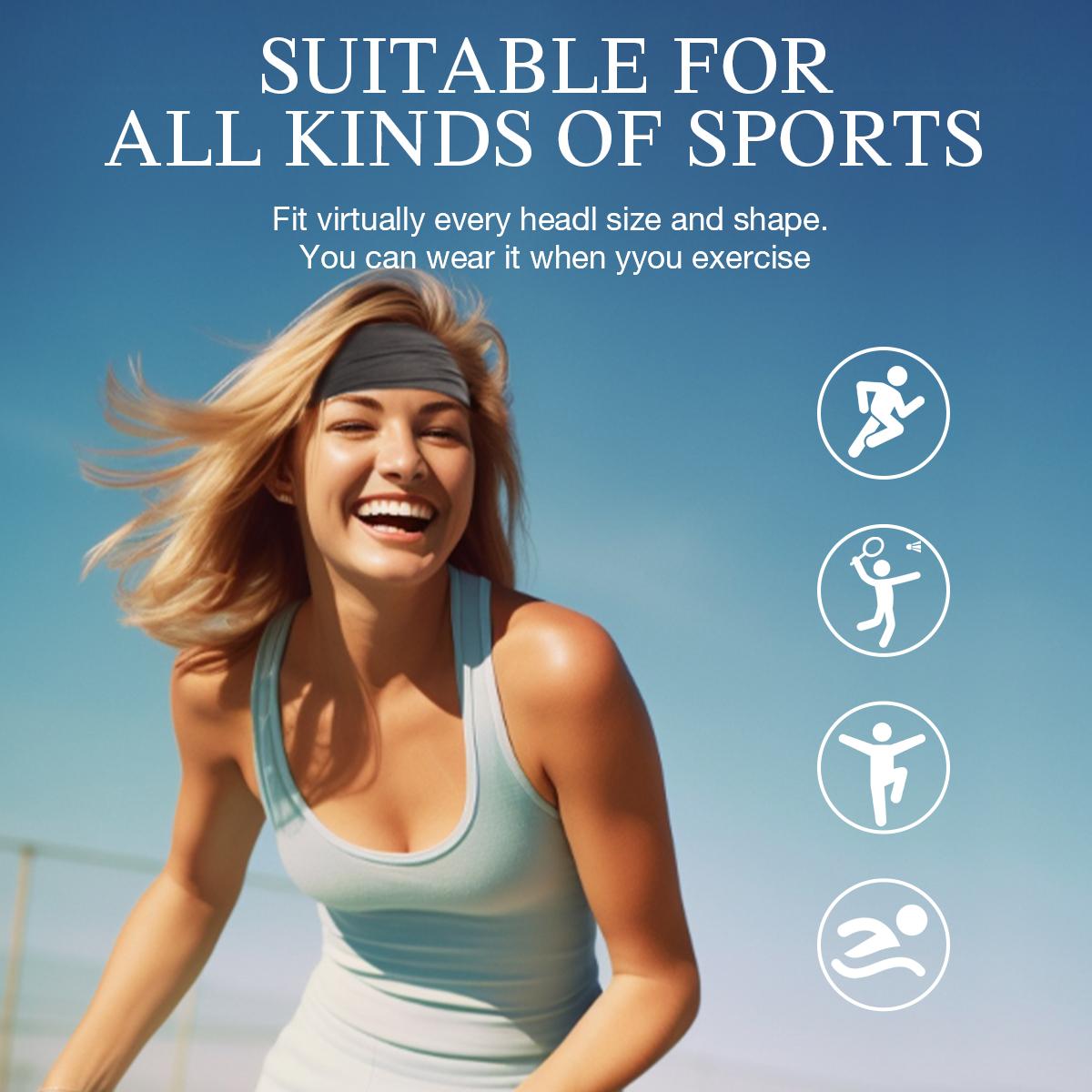 Doores Classic Headbands for Women 5Pcs, Cotton Like Wide Headbands for Women's Hair with Knot, Non Slip Twisted Cross Elastic Absorbent Workout Headband Sport Yoga Running Hair Headbands