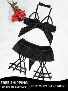 Women Lingerie Sets Silk Bow SleepwearGlamour Nightwear New Year Valentine's DayBirthday Gifts Womenswear Comfort BasicMinimalist Red