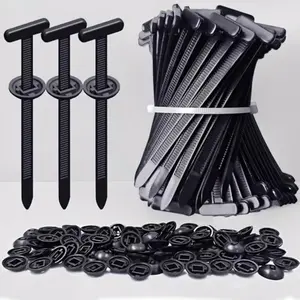 100Pcs 2026Heavy-duty Self-locking Nylon Cable Tie Set | Thickened High-strength Straps + Fixing Clips | Durable Zipper Buckle Design Suitable for Cable Management, Auto Repair, Furniture and Outdoor Equipment | Multi-purpose Fixing and Organizing Tool