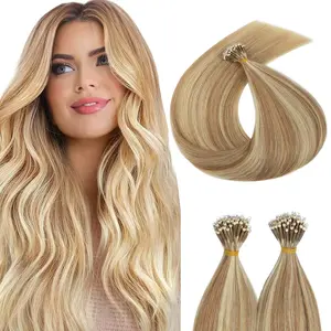 SEGOHAIR Nano Bead Extensions, Human Hair, nano rings hair extensions, Nano-bond Hair Extensions, Nano Tip Extensions Silky Straight Natural 50g/50 Stands tape