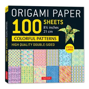 Origami Paper 100 Sheets Colorful Patterns 8 1/4 (21 CM): Extra Large Double-Sided Origami Sheets Printed with 12 Different Color Combinations (Instru -- Tuttle Studio, Loose-Leaf Book