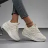 Women's Chunky Trainers - PU Leather & Embossed Hybrid Upper, Breathable Lightweight Sneakers, Low-Top Walking Shoes, EVA Sole, Wet-Floor Grip, Platform Casual Sneakers for Casual Wear, Commutes