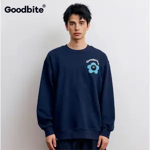 Goodbite2026 New Model Unisex Black Crew Neck Sweatshirt with Interchangeable Emoji Screen Badge Customizable Emoji on Chest thick outdoor Casual Wear Customized