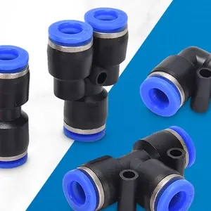 1/4 Inch Pneumatic Push-to-Connect Air Hose Fittings Kit High-Quality Plastic 360° Rotation Quick Secure Connection for Automotive & Industrial Use