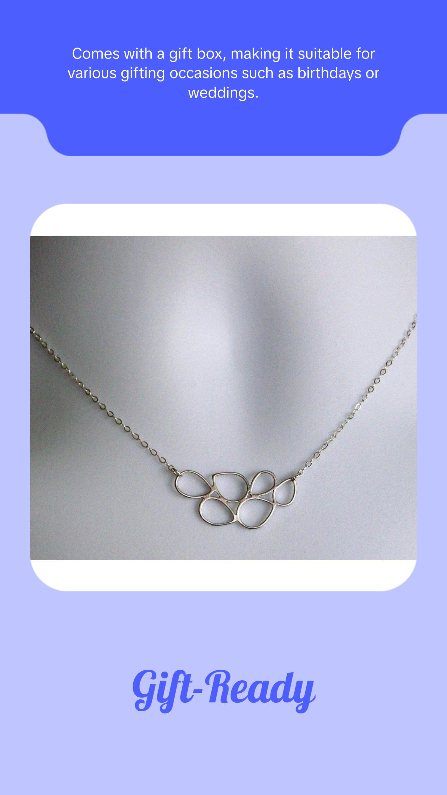 Geometric Circle Necklace - Silver Geometric Necklace, Sterling Silver Necklace, Valentines Day, bridesmaid gifts, grey, silver, white