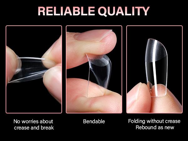 AILLSA Short Square Nail Tips Full Cover Clear NailTips Acrylic Pre-Filed Fake Press on for Extension Home DIY Salon Manicure 216PCS 12 Sizes