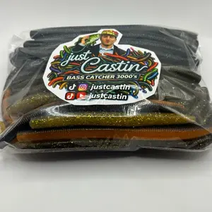 Soft Plastic Fishing Worms for Bass – Realistic Artificial Bait, Wacky Rig & Texas Rig Lure BASS CATCHER 3000’s